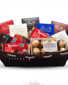 Lindt, Loacker & Ferrero Rocher Chocolate Basket ..
